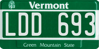 VT license plate LDD693