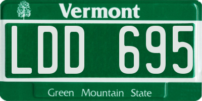 VT license plate LDD695