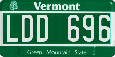 VT license plate LDD696