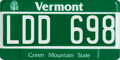 VT license plate LDD698