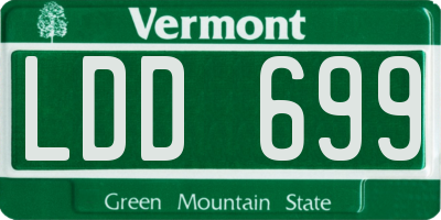 VT license plate LDD699