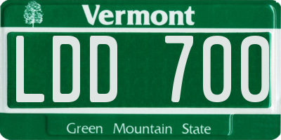 VT license plate LDD700