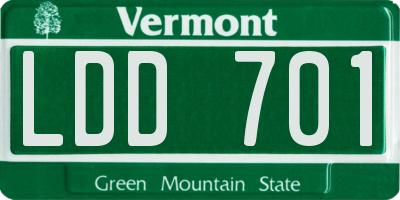 VT license plate LDD701