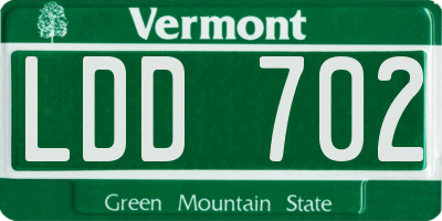 VT license plate LDD702