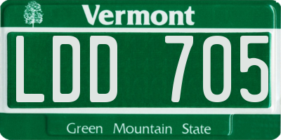 VT license plate LDD705