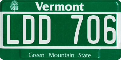 VT license plate LDD706