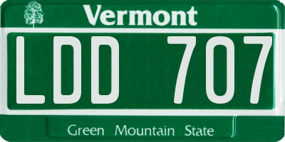 VT license plate LDD707
