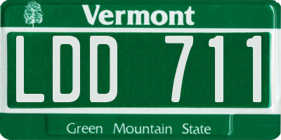 VT license plate LDD711