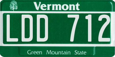 VT license plate LDD712