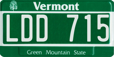 VT license plate LDD715