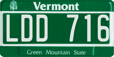 VT license plate LDD716