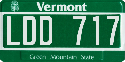 VT license plate LDD717