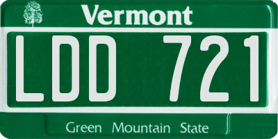 VT license plate LDD721
