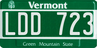 VT license plate LDD723