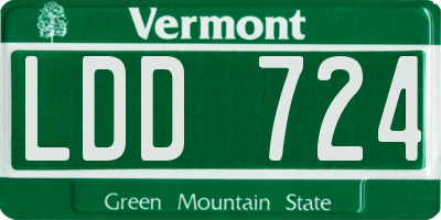 VT license plate LDD724