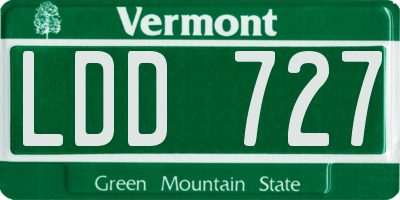 VT license plate LDD727