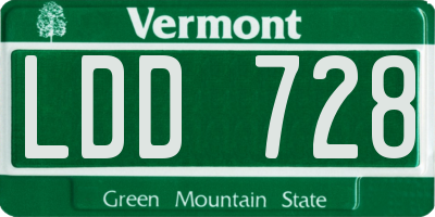 VT license plate LDD728