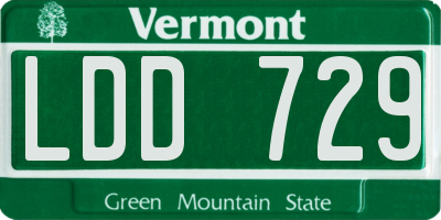VT license plate LDD729