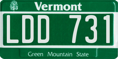 VT license plate LDD731