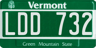 VT license plate LDD732