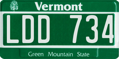 VT license plate LDD734