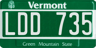 VT license plate LDD735