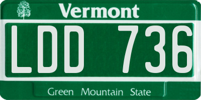 VT license plate LDD736