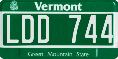 VT license plate LDD744