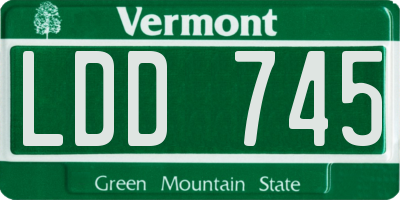 VT license plate LDD745