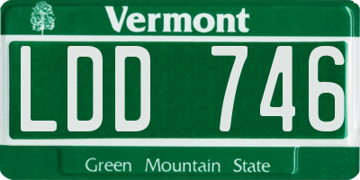 VT license plate LDD746