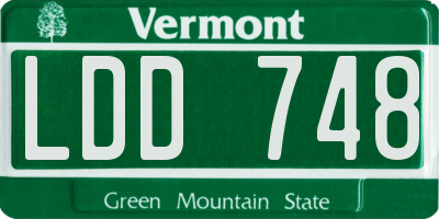 VT license plate LDD748