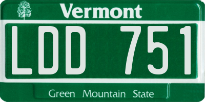 VT license plate LDD751