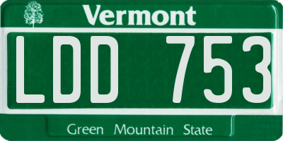 VT license plate LDD753