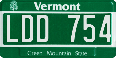 VT license plate LDD754
