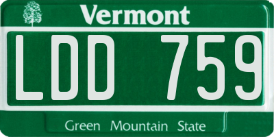 VT license plate LDD759