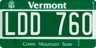 VT license plate LDD760
