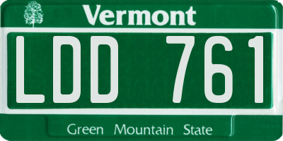 VT license plate LDD761