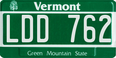 VT license plate LDD762