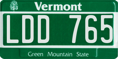 VT license plate LDD765