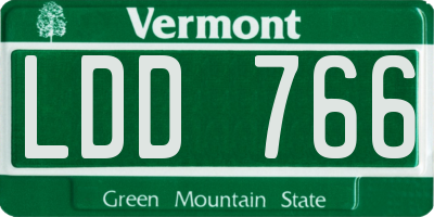 VT license plate LDD766
