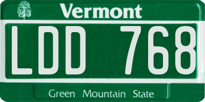 VT license plate LDD768