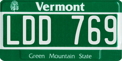 VT license plate LDD769