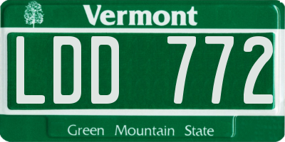 VT license plate LDD772