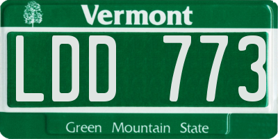 VT license plate LDD773