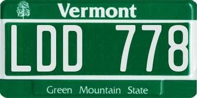 VT license plate LDD778