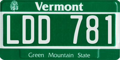 VT license plate LDD781