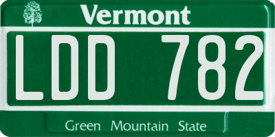 VT license plate LDD782