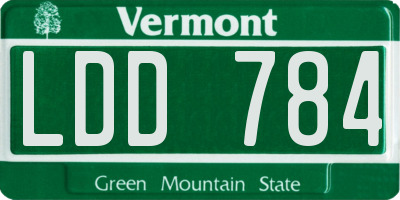 VT license plate LDD784