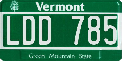 VT license plate LDD785