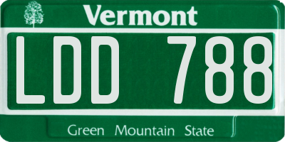 VT license plate LDD788